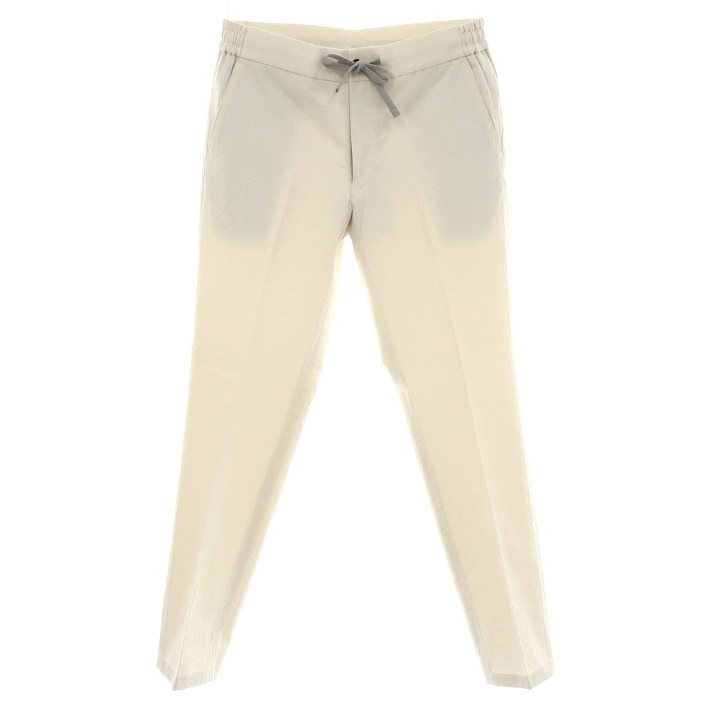 【中古】ザ チノ リヴァイブド THE CHINO REVIVED コットン ポリエステル シアサッカー チェック カジュアルスラックスパンツ ライトベージュ系【 サイズ85 】【 状態ランクA 】【 メンズ 】 [EPD]