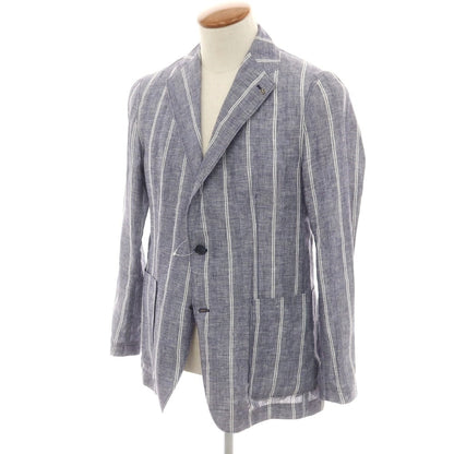 【中古】タリアトーレ TAGLIATORE リネン ストライプ テーラードジャケット ブルー【 46 】【 状態ランクA 】【 メンズ 】