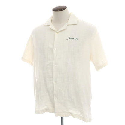 【中古】サタデーズ ニューヨークシティ Saturdays NYC コットン オープンカラー 半袖シャツ アイボリー【 L 】【 状態ランクD 】【 メンズ 】