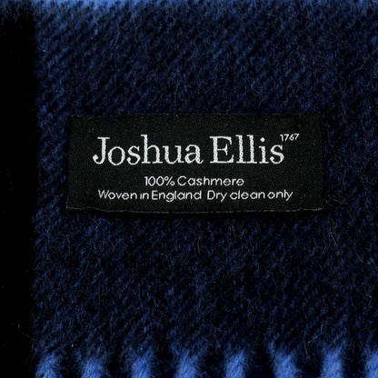 【中古】ジョシュアエリス Joshua Ellis カシミヤ チェック 大判 マフラー ブルーxブラック【 状態ランクA 】【 メンズ 】
