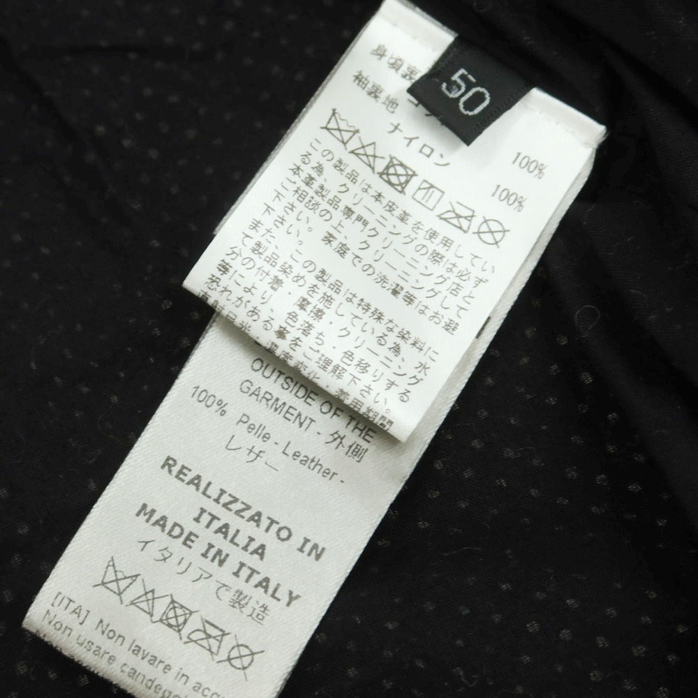 【中古】ジョルジオブラット GIORGIO BRATO パンチング ラムレザー ライダースジャケット ブラック【 50 】【 状態ランクC 】【 メンズ 】