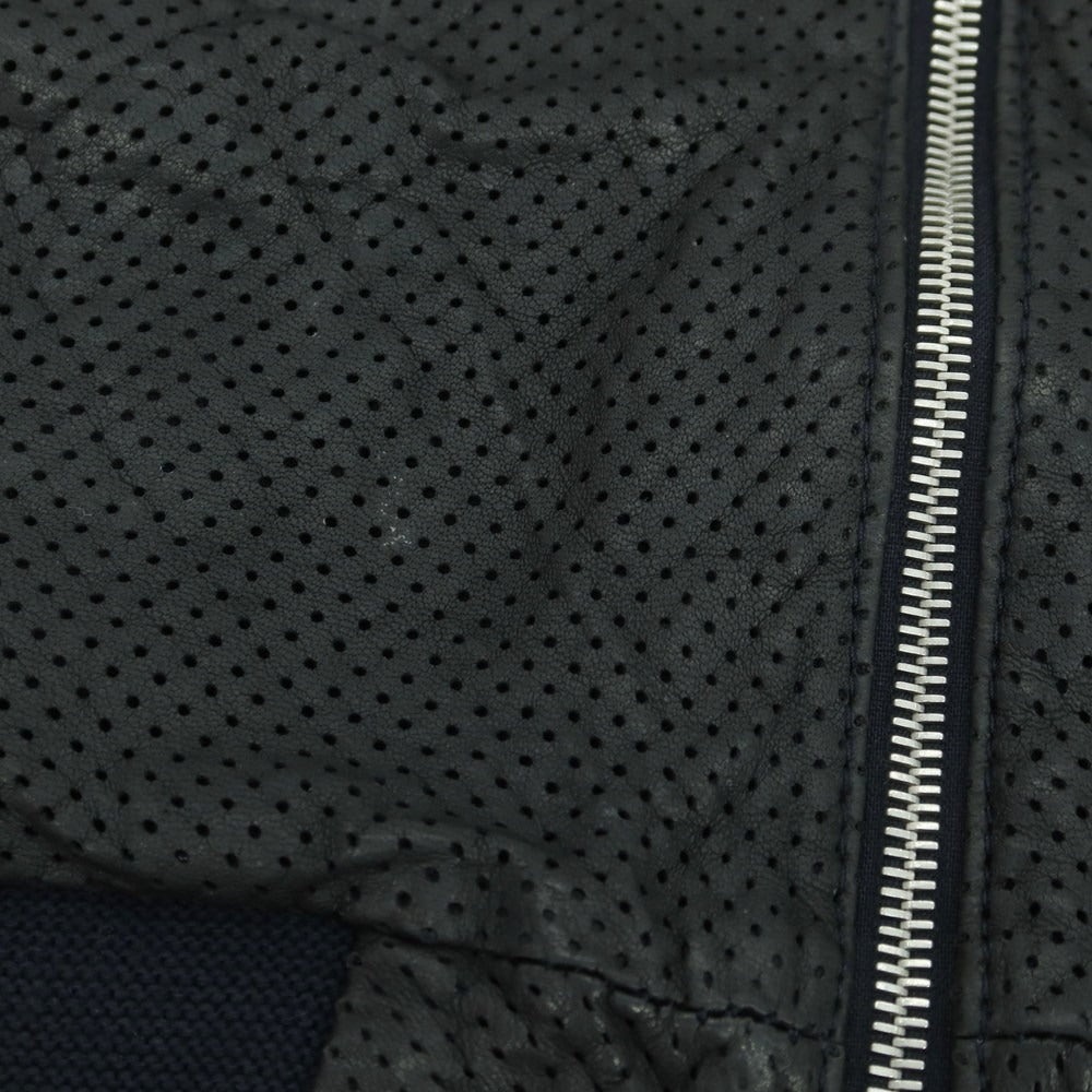 【中古】ジョルジオブラット GIORGIO BRATO パンチング ラムレザー ライダースジャケット ブラック【 50 】【 状態ランクC 】【 メンズ 】