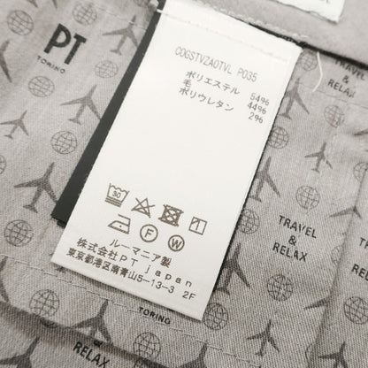 【中古】ピーティートリノ PT TORINO TECHNO WASHABLE WOOL ストレッチ ポリエステルウール ドレススラックスパンツ ライトグレー【 46 】【 状態ランクA 】【 メンズ 】