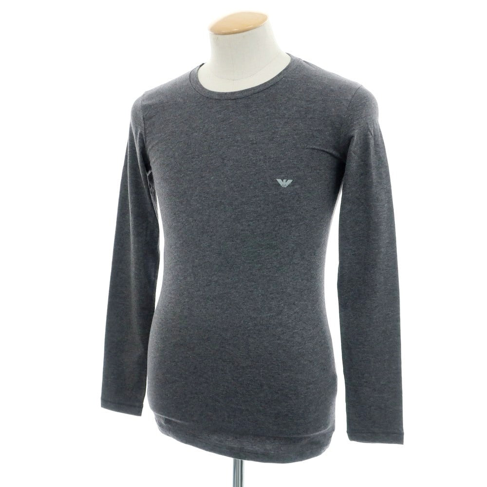 【中古】【未使用】エンポリオ アルマーニ EMPORIO ARMANI UNDERWEAR ストレッチ コットン クルーネック 長袖Ｔシャツ グレー【 S 】【 状態ランクS 】【 メンズ 】