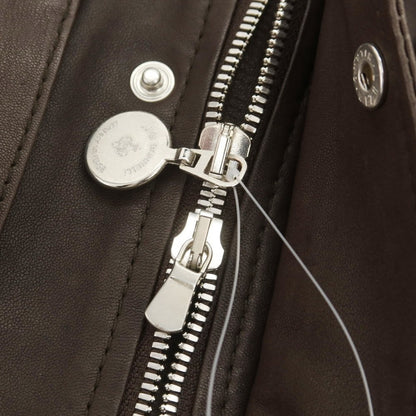 【中古】ルイジボレッリ ラグジュアリーヴィンテージ LUIGIBORRELLI LUXURY VINTAGE レザーブルゾン ダークブラウン【 表記なし（S位） 】【 状態ランクD 】【 メンズ 】