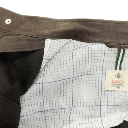 【中古】ルイジボレッリ ラグジュアリーヴィンテージ LUIGIBORRELLI LUXURY VINTAGE レザーブルゾン ダークブラウン【 表記なし（S位） 】【 状態ランクD 】【 メンズ 】