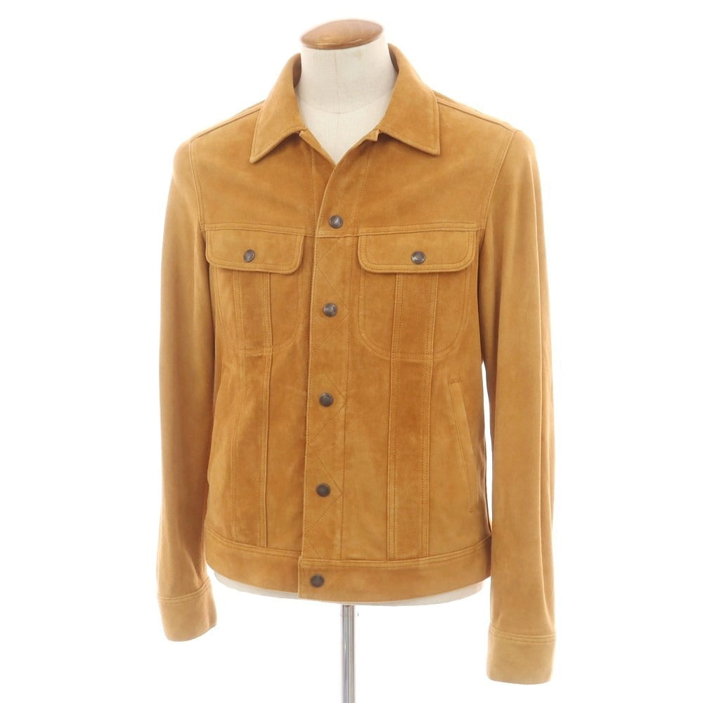 【中古】ハバノス HABANOS シープスエード レザーブルゾン キャメルオレンジ系【 M 】【 状態ランクC 】【 メンズ 】