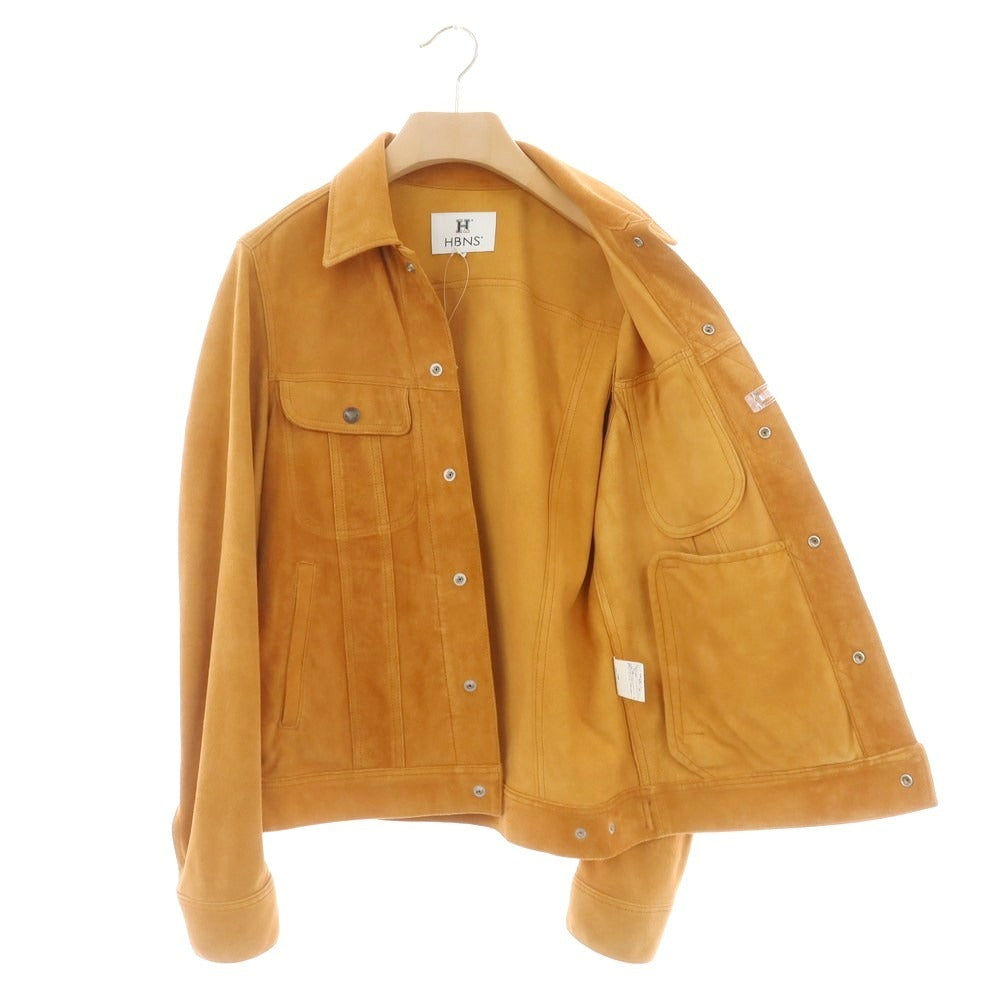 【中古】ハバノス HABANOS シープスエード レザーブルゾン キャメルオレンジ系【 M 】【 状態ランクC 】【 メンズ 】