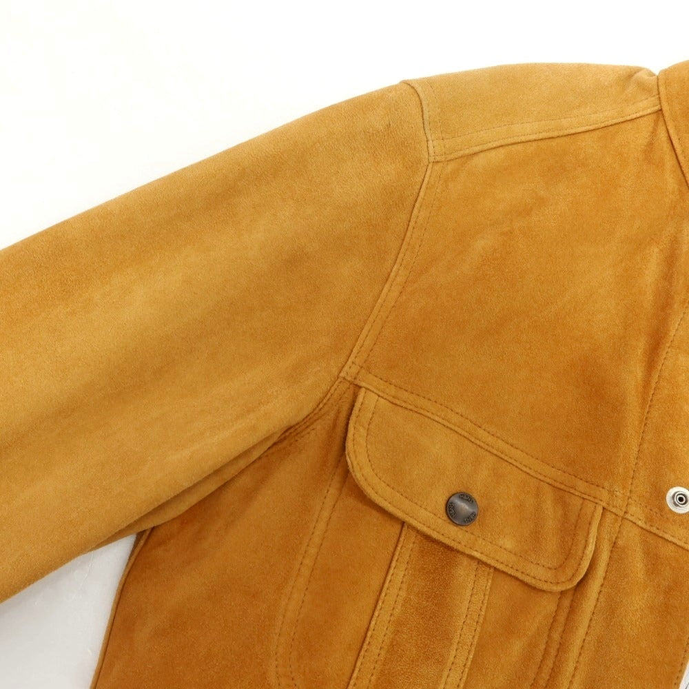 【中古】ハバノス HABANOS シープスエード レザーブルゾン キャメルオレンジ系【 M 】【 状態ランクC 】【 メンズ 】