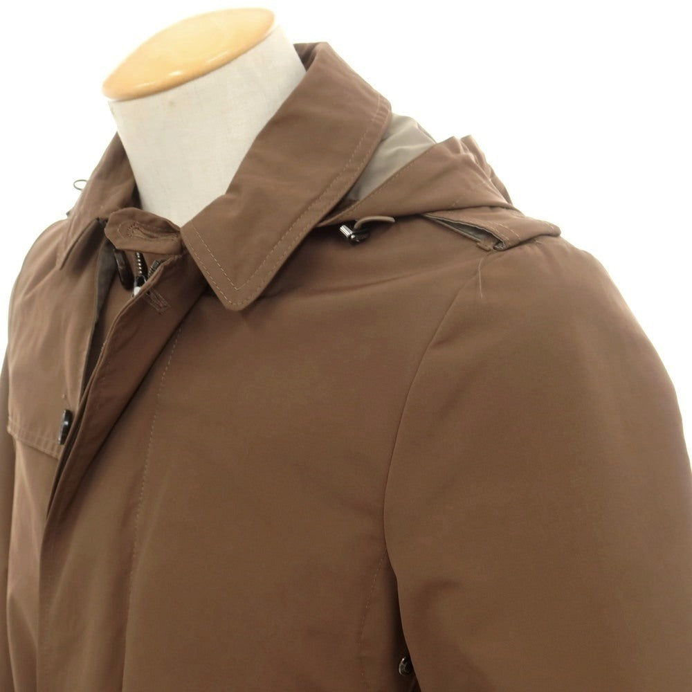 【中古】ムーレー MOORER PREZ コットンポリエステル ステンカラーコート ブラウン【 42 】【 状態ランクB 】【 メンズ 】