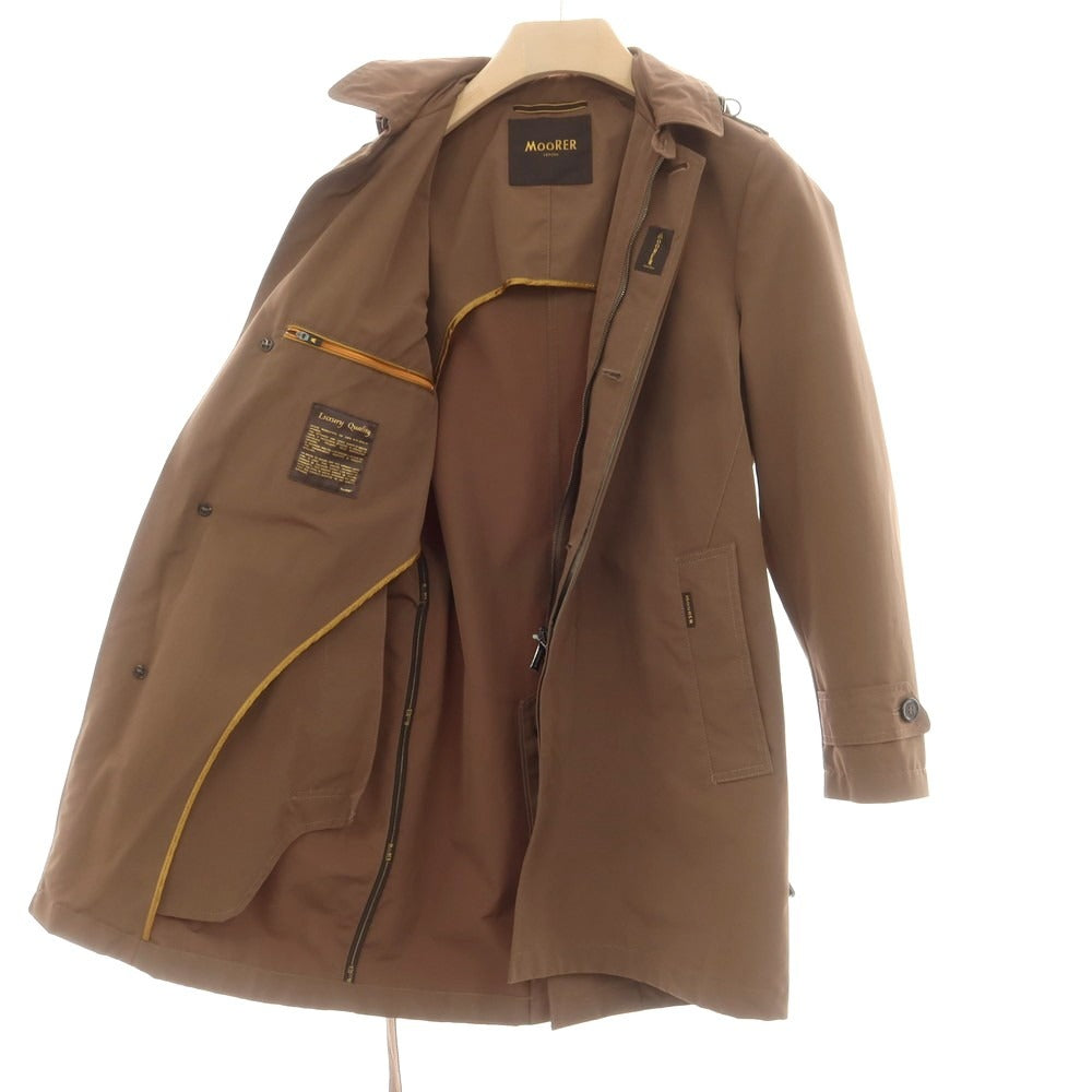 【中古】ムーレー MOORER PREZ コットンポリエステル ステンカラーコート ブラウン【 42 】【 状態ランクB 】【 メンズ 】