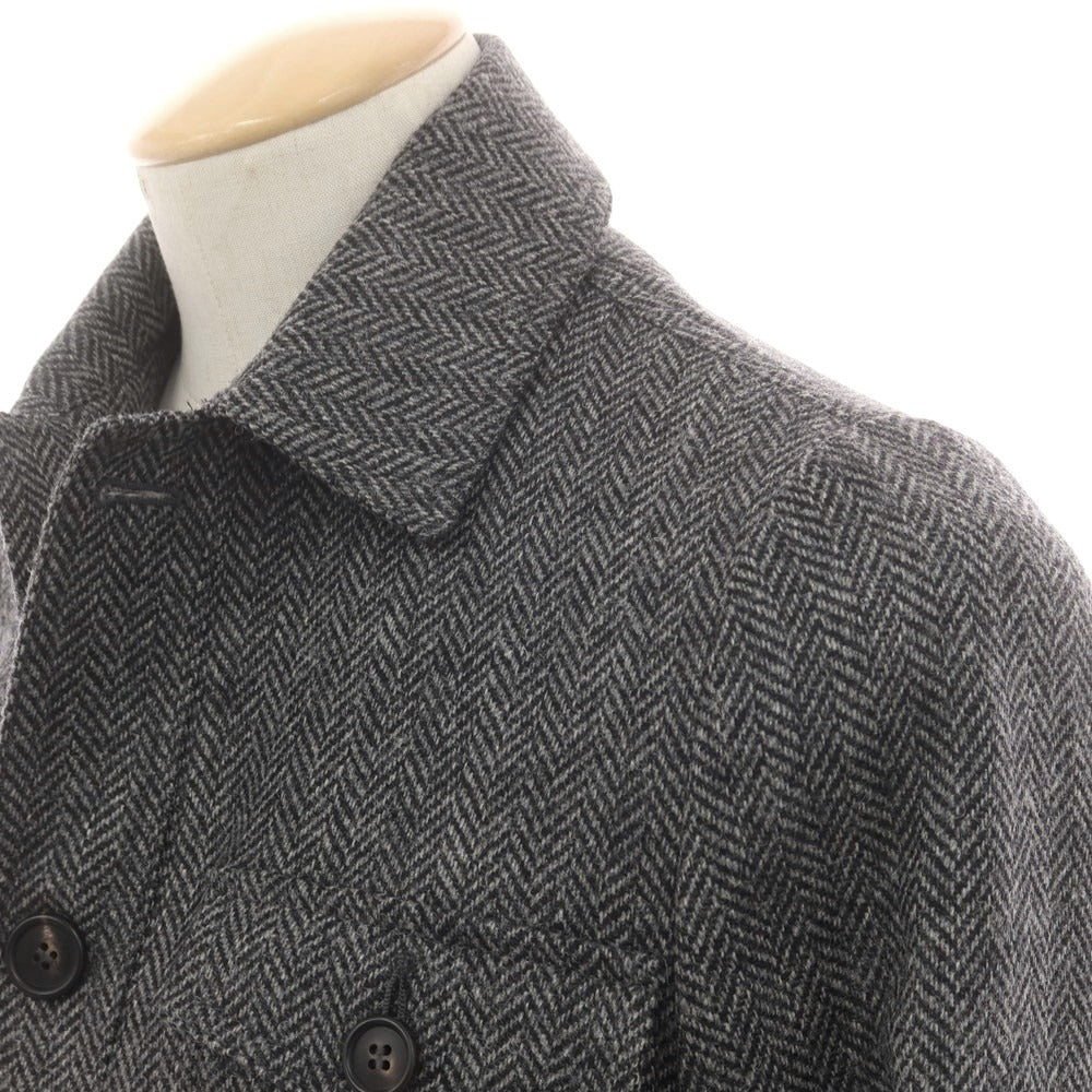 【中古】ルイジ ボレッリ Luigi Borrelli ヘリンボーンウール サファリジャケット グレー系【 44 】【 状態ランクB 】【 メンズ 】