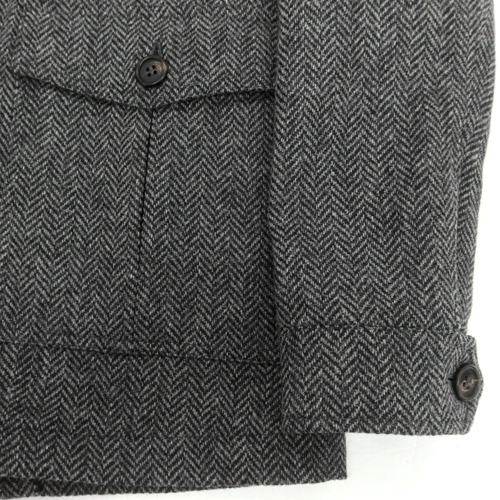 【中古】ルイジ ボレッリ Luigi Borrelli ヘリンボーンウール サファリジャケット グレー系【 44 】【 状態ランクB 】【 メンズ 】