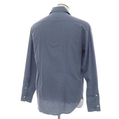 【中古】ブルーエグリージオ Blu e Grigio コットン ドット ホリゾンタルカラー カジュアルシャツ ネイビーxホワイト【 LLARGE 】【 状態ランクB 】【 メンズ 】