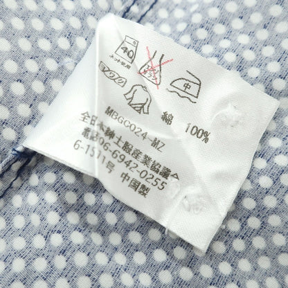 【中古】ブルーエグリージオ Blu e Grigio コットン ドット ホリゾンタルカラー カジュアルシャツ ネイビーxホワイト【 LLARGE 】【 状態ランクB 】【 メンズ 】