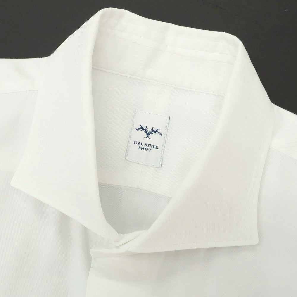 【中古】イタルスタイル ITAL STYLE コットン系 ワイドカラー ドレスシャツ ホワイト【 43 】【 状態ランクC 】【 メンズ 】