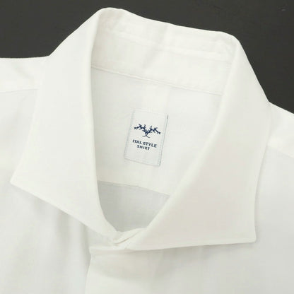 【中古】イタルスタイル ITAL STYLE コットン系 ワイドカラー ドレスシャツ ホワイト【 43 】【 状態ランクC 】【 メンズ 】