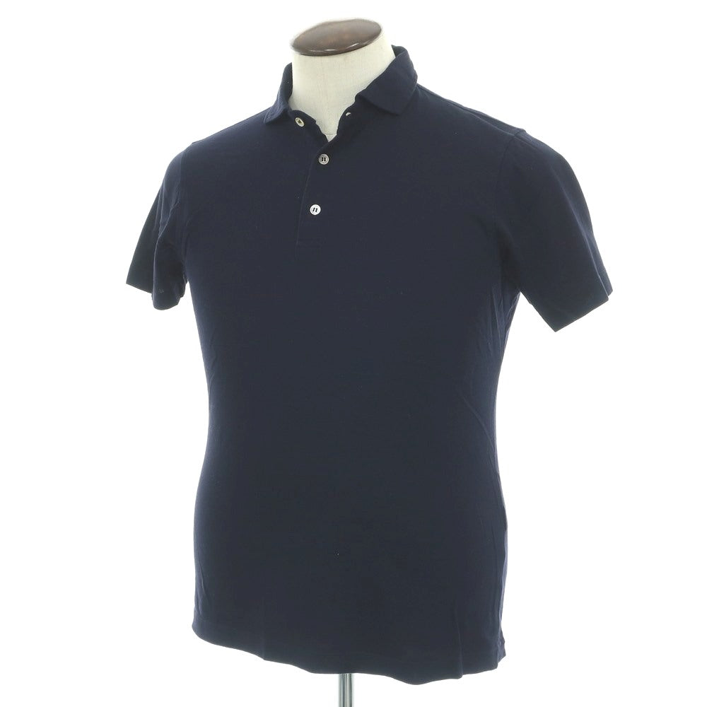 【中古】ビームスエフ BEAMS F コットン 半袖ポロシャツ ネイビー【 50 】【 状態ランクC 】【 メンズ 】