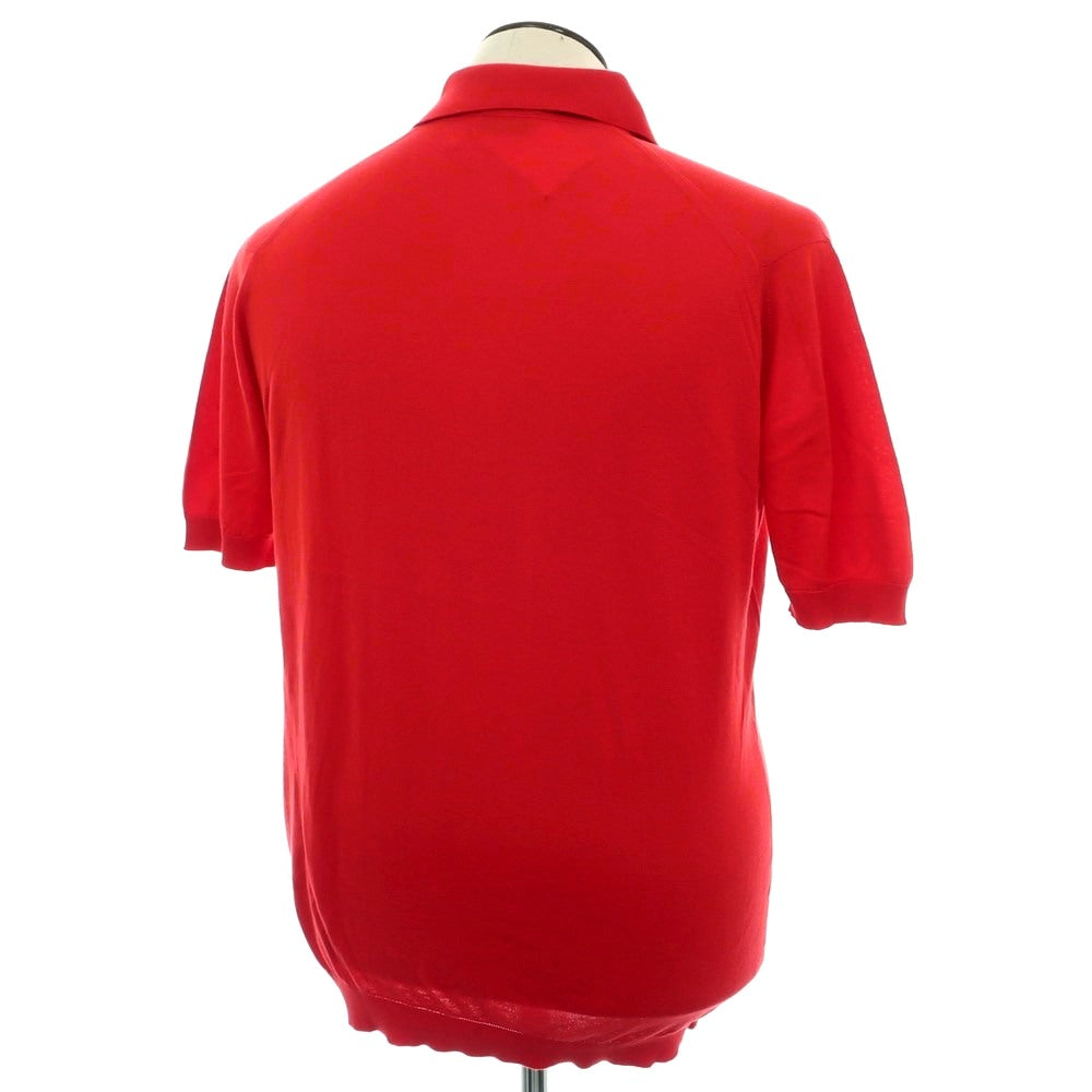 【中古】ジョンスメドレー JOHN SMEDLEY ハイゲージ コットン 半袖 ポロニット レッド【 L 】【 状態ランクB 】【 メンズ 】