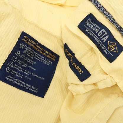 【中古】ジーティーアー G.T.A ストレッチ コットン ジャカード スラックスパンツ ライトイエロー【 50 】【 状態ランクC 】【 メンズ 】