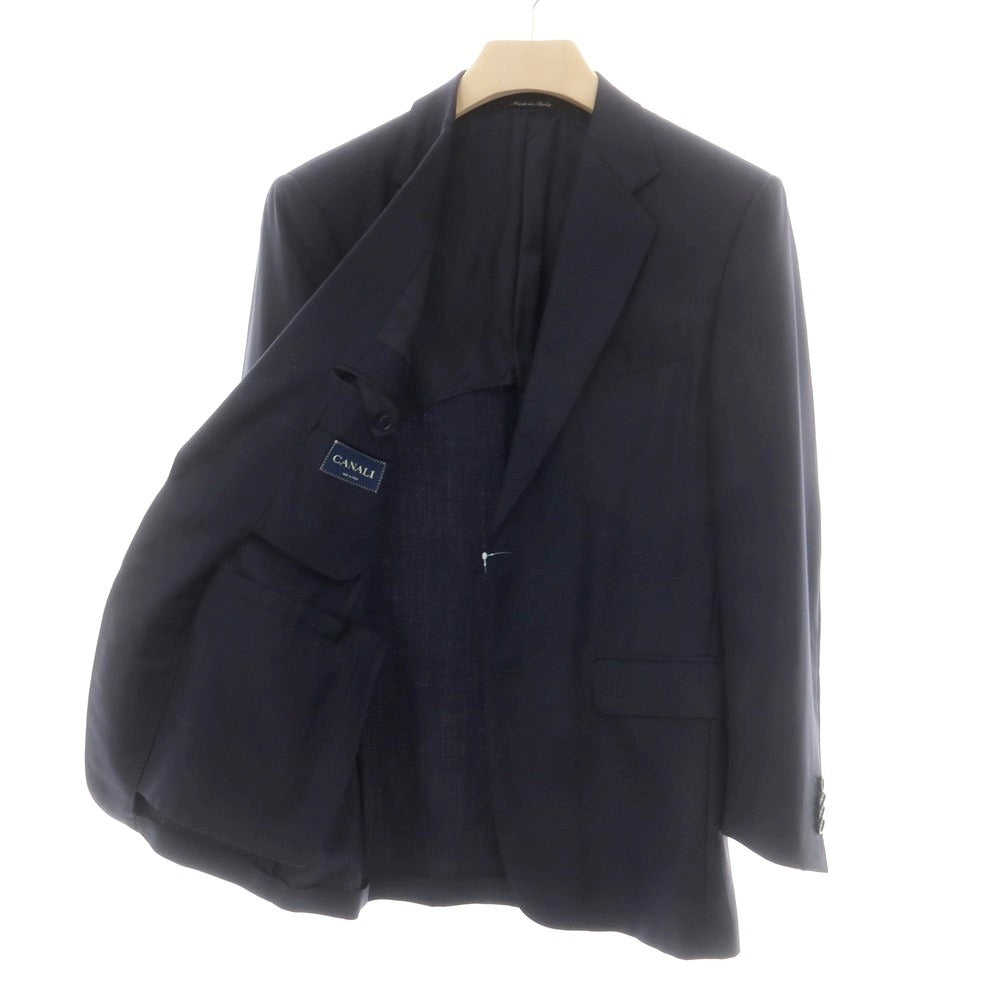 【中古】カナーリ CANALI ウールシルク テーラードジャケット ダークネイビー【サイズ46】【 状態ランクC 】【 メンズ 】[EPD]