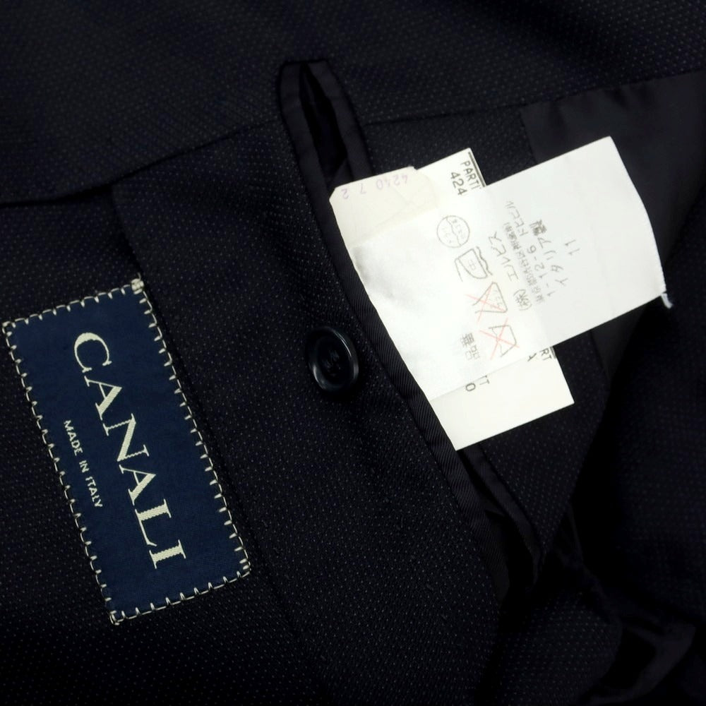 【中古】カナーリ CANALI ウールシルク テーラードジャケット ダークネイビー【サイズ46】【 状態ランクC 】【 メンズ 】[EPD]