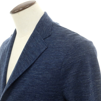 【中古】アクアスキュータム Aquascutum リネンコットンジャージー カジュアルジャケット ネイビー【 L 】【 状態ランクB 】【 メンズ 】