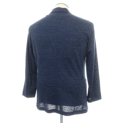 【中古】アクアスキュータム Aquascutum リネンコットンジャージー カジュアルジャケット ネイビー【 L 】【 状態ランクB 】【 メンズ 】