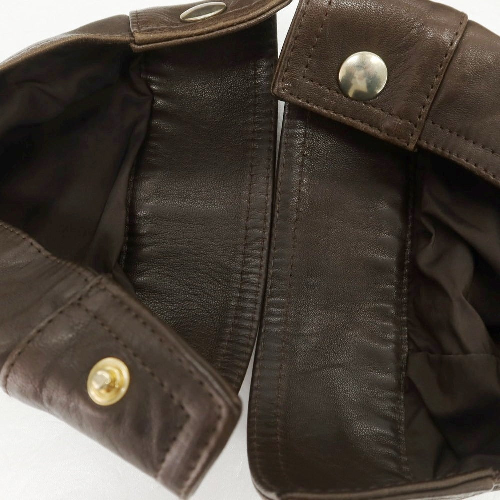 【中古】エンメティ EMMETI JURI ラムスキン シングルライダースジャケット ブラウン【 50 】【 状態ランクC 】【 メンズ 】