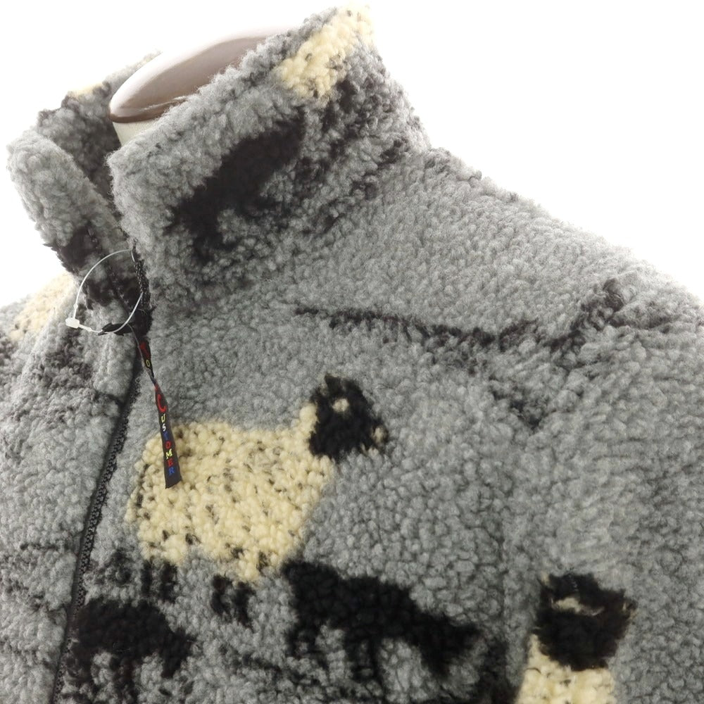 【中古】ファーフィールド オリジナル FARFIELD ORIGINAL ヒツジ柄 フリースジャケット グレーxブラック【 4 】【 状態ランクB 】【 メンズ 】