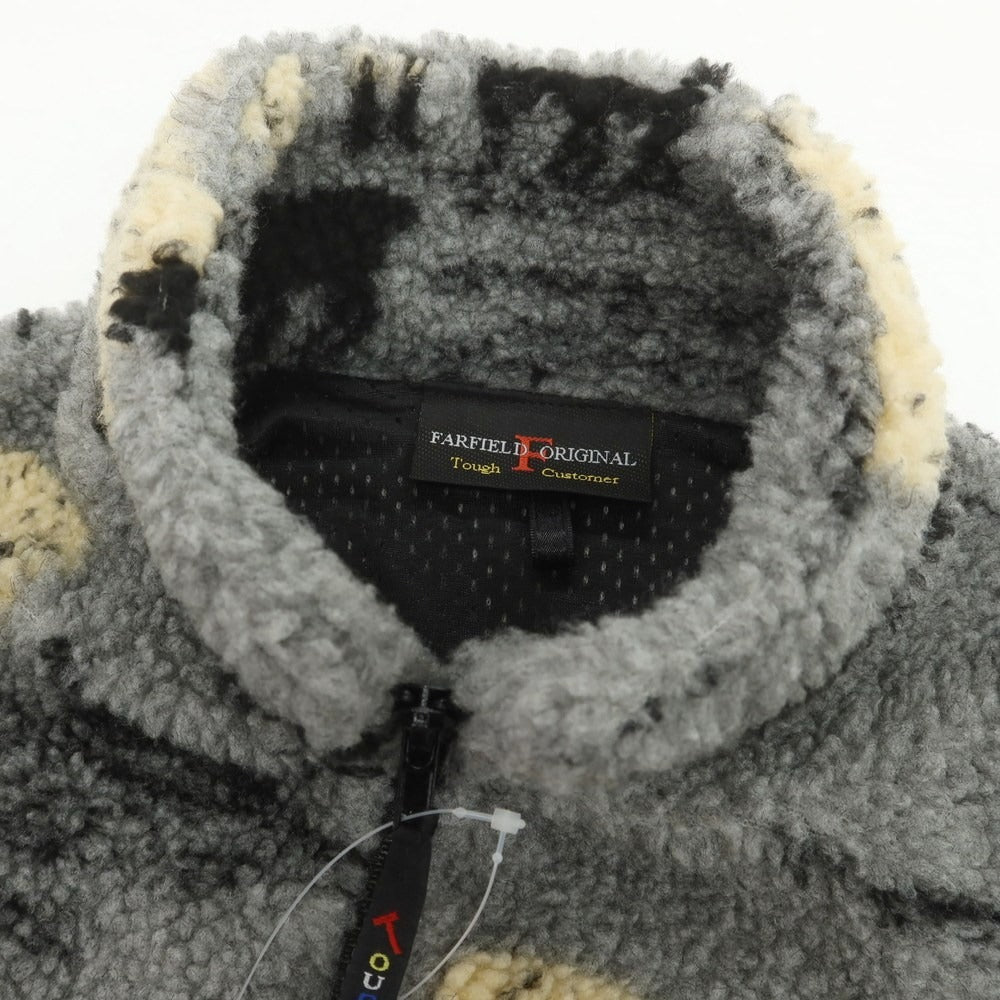 【中古】ファーフィールド オリジナル FARFIELD ORIGINAL ヒツジ柄 フリースジャケット グレーxブラック【 4 】【 状態ランクB 】【 メンズ 】