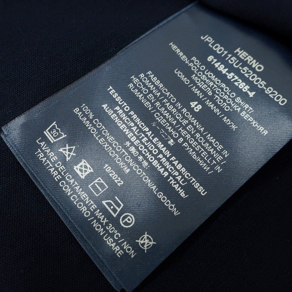 【中古】ヘルノ Herno コットン 半袖ポロシャツ ネイビー【 48 】【 状態ランクB 】【 メンズ 】