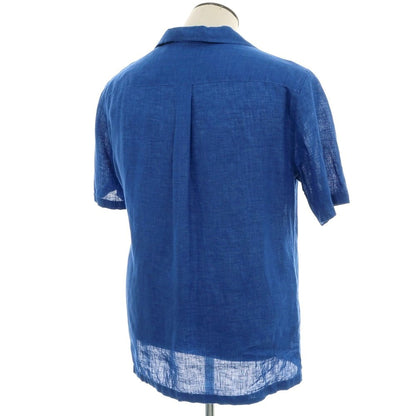 【中古】ラルディーニ LARDINI リネン オープンカラー 半袖シャツ ブルー【 L 】【 状態ランクB 】【 メンズ 】