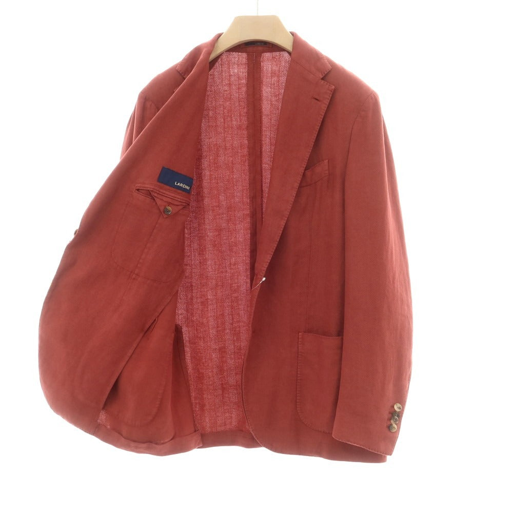 【中古】ラルディーニ LARDINI コットンラミーリネン テーラードジャケット テラコッタ系【 52 】【 状態ランクB 】【 メンズ 】 [DPD]