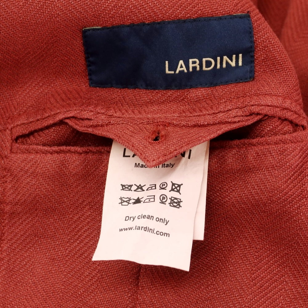 【中古】ラルディーニ LARDINI コットンラミーリネン テーラードジャケット テラコッタ系【 52 】【 状態ランクB 】【 メンズ 】 [DPD]