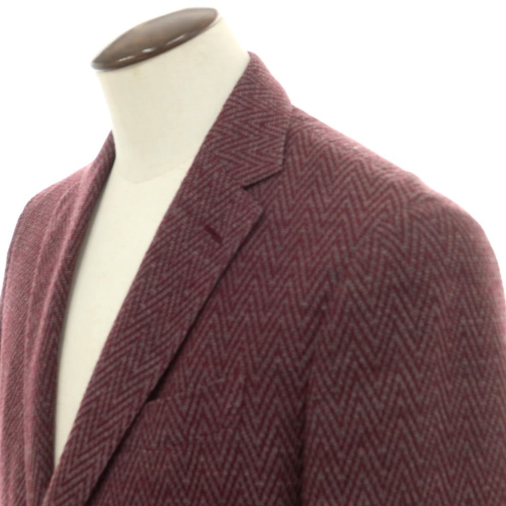 【中古】ラルディーニ LARDINI ウールナイロンジャージー カジュアルジャケット ワインxライトグレー【 52 】【 状態ランクB 】【 メンズ 】