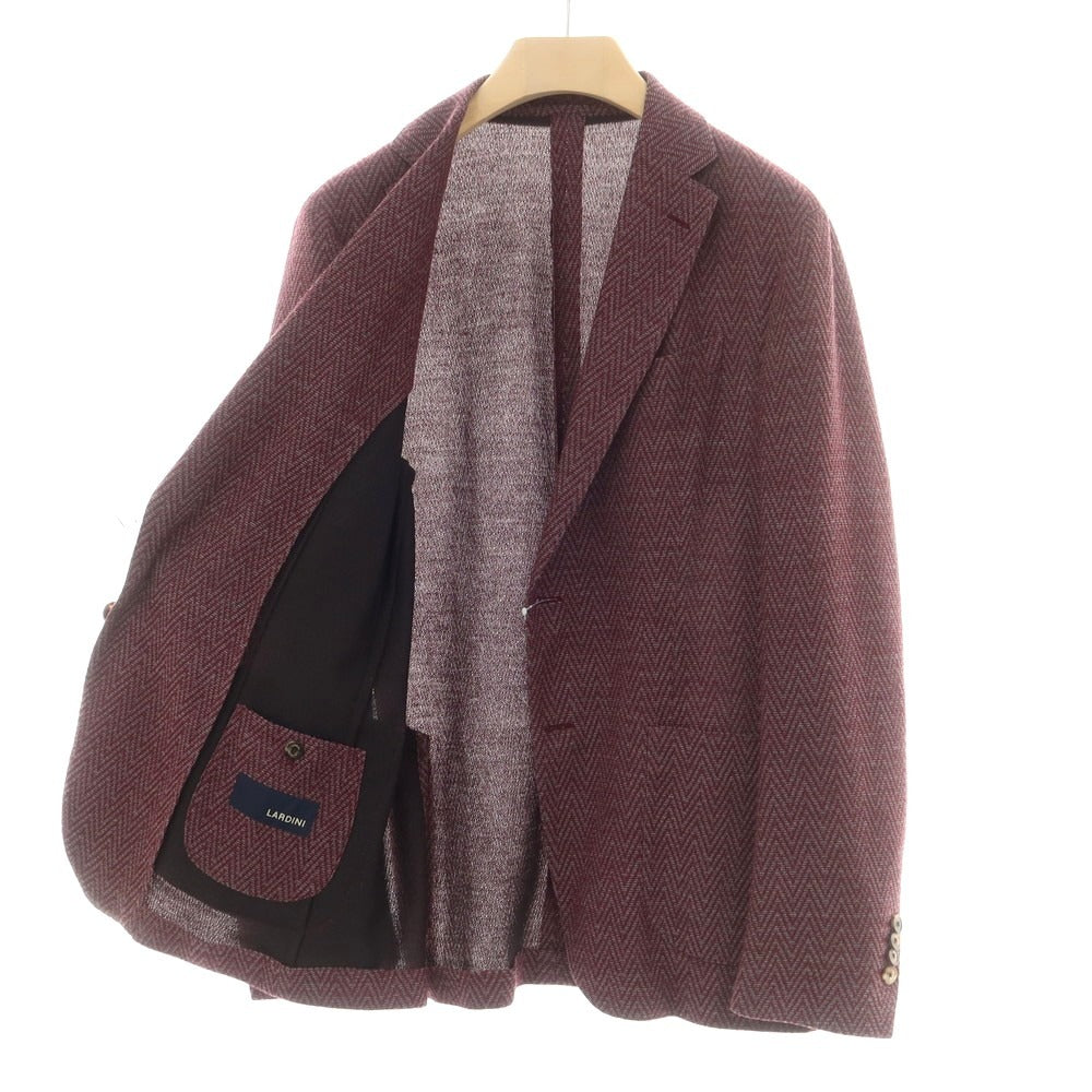 【中古】ラルディーニ LARDINI ウールナイロンジャージー カジュアルジャケット ワインxライトグレー【 52 】【 状態ランクB 】【 メンズ 】