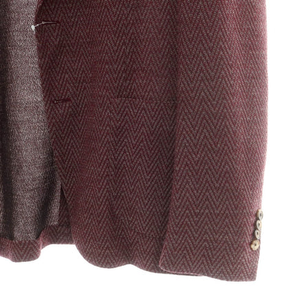 【中古】ラルディーニ LARDINI ウールナイロンジャージー カジュアルジャケット ワインxライトグレー【 52 】【 状態ランクB 】【 メンズ 】