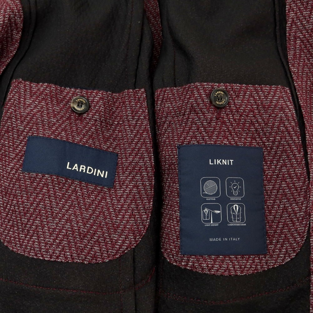 【中古】ラルディーニ LARDINI ウールナイロンジャージー カジュアルジャケット ワインxライトグレー【 52 】【 状態ランクB 】【 メンズ 】