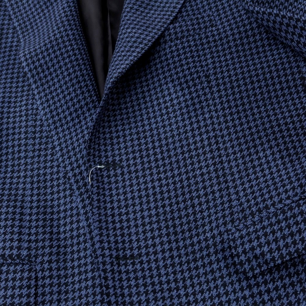 【中古】ラルディーニ LARDINI ストレッチウールナイロン ハウンドトゥース テーラードジャケット ブルーxダークネイビー【 52 】【 状態ランクD 】【 メンズ 】[EPD]