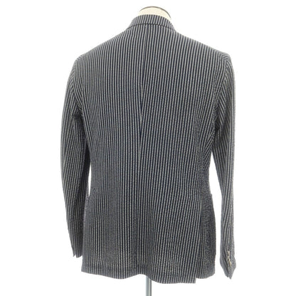 【中古】タリアトーレ TAGLIATORE シアサッカーコットン ダブルジャケット ネイビーxグレー系【 52 】【 状態ランクB 】【 メンズ 】