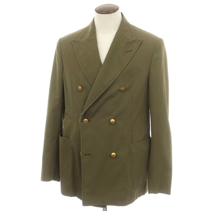 【中古】ザ ジジ THE GIGI コットンポリエステル ペイント ダブルジャケット オリーブ【 52 】【 状態ランクC 】【 メンズ 】