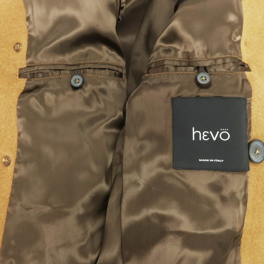 【中古】イーヴォ Hevo ウールポリエステル ダブルブレストコート キャメル【 54 】【 状態ランクB 】【 メンズ 】
