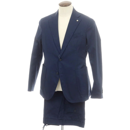 【中古】マニュエル リッツ MANUEL RITZ ストレッチコットンナイロン 2つボタンスーツ ネイビー系【 52 】【 状態ランクB 】【 メンズ 】