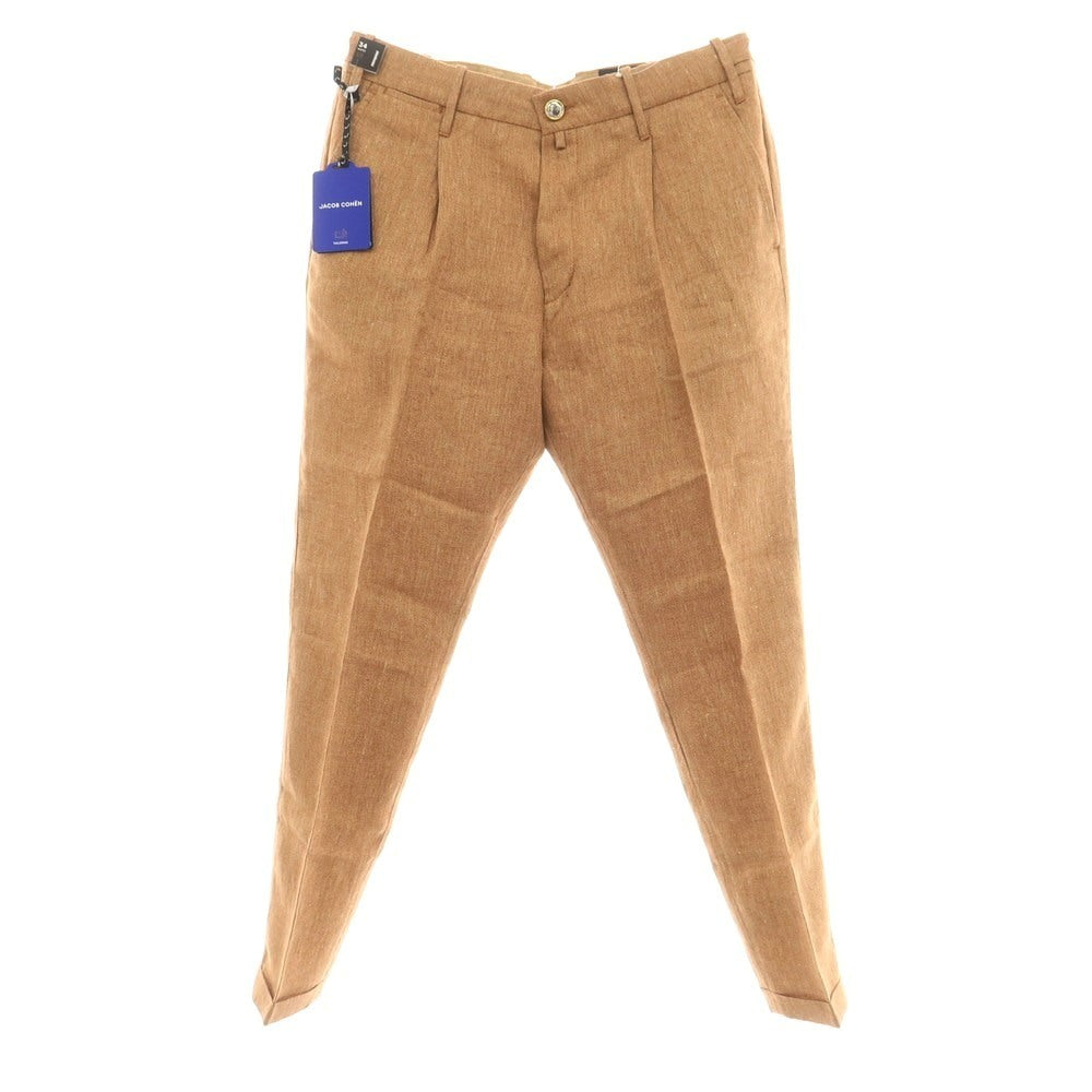 【新品】ヤコブコーエン JACOB COHEN HENRY リネン カジュアルスラックスパンツ ライトブラウン【 34 】【 状態ランクN 】【 メンズ 】[DPD]