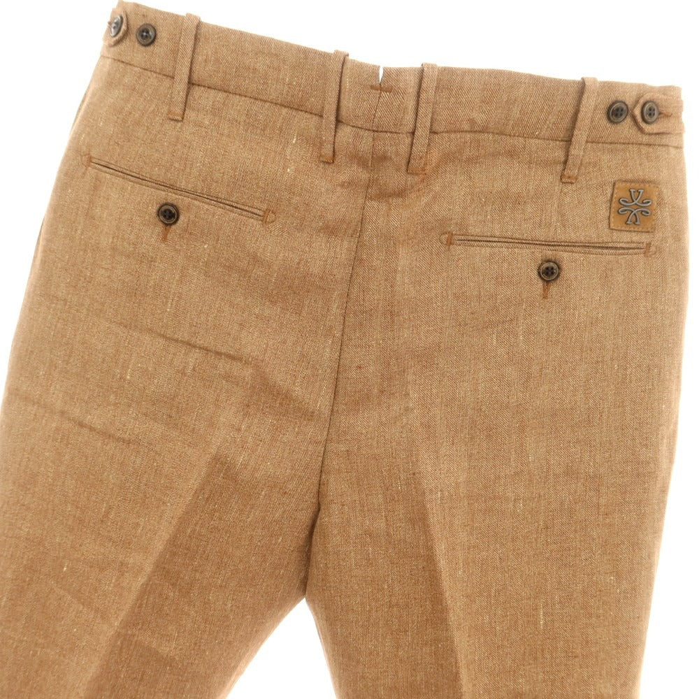 【新品】ヤコブコーエン JACOB COHEN HENRY リネン カジュアルスラックスパンツ ライトブラウン【 34 】【 状態ランクN 】【 メンズ 】[DPD]