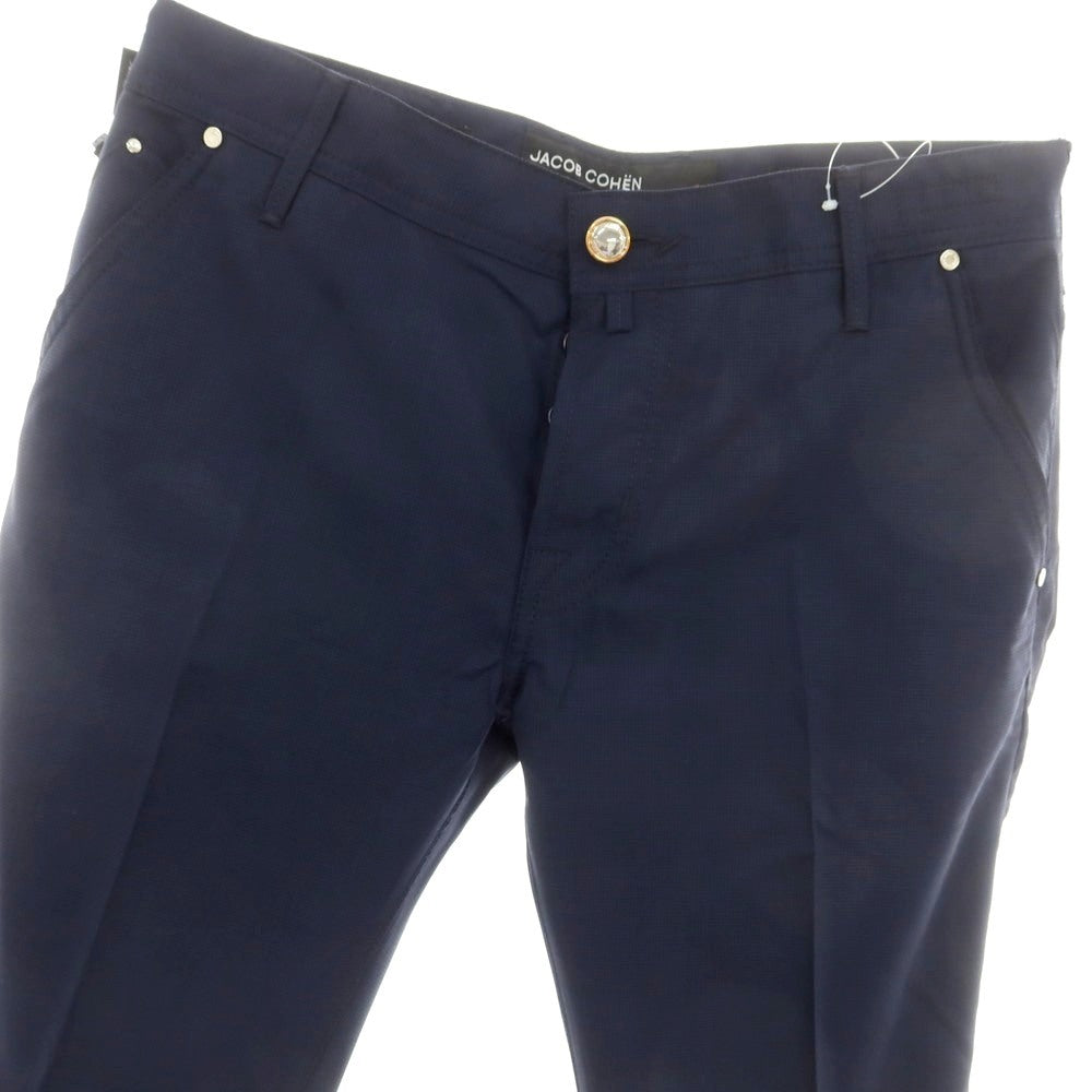 【新品】ヤコブコーエン JACOB COHEN LENNY ウール ハウンドトゥース 5ポケットパンツ ネイビー【 34 】【 状態ランクN 】【 メンズ 】