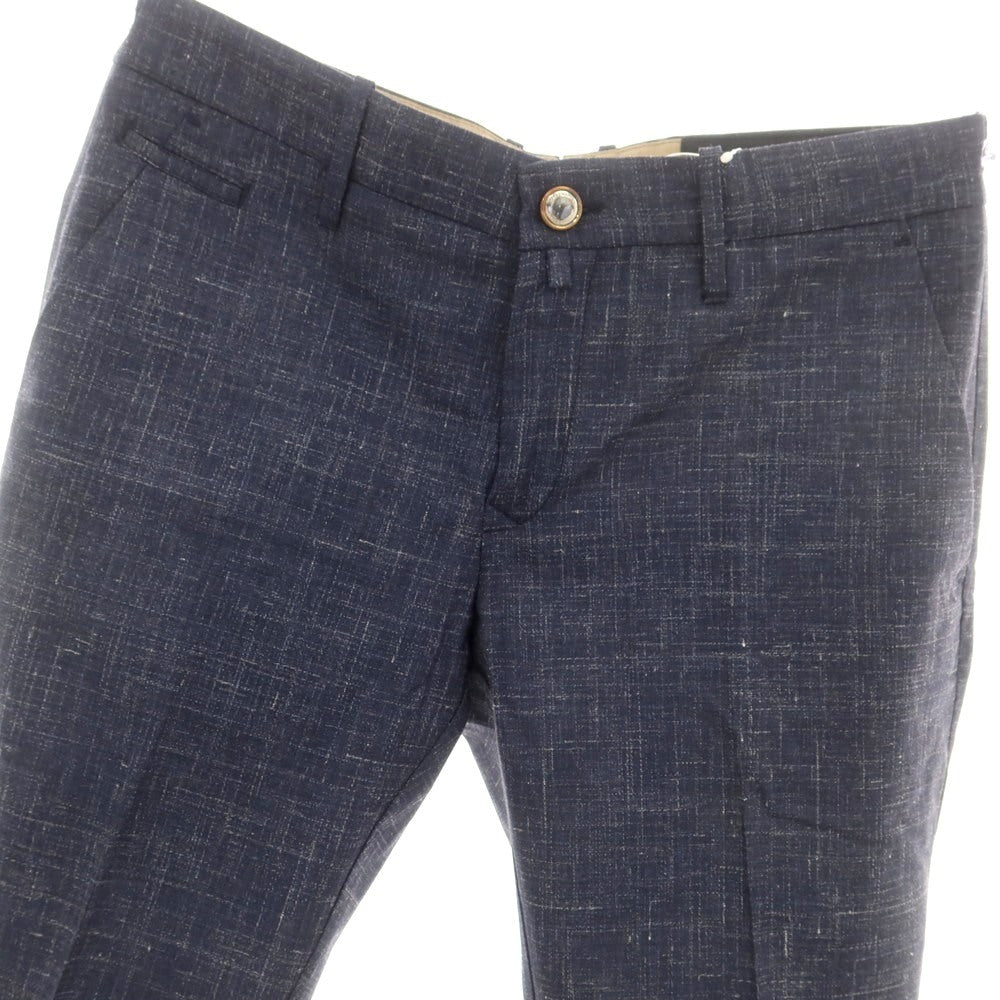 【新品】ヤコブコーエン JACOB COHEN BOBBY ウールシルクリネン カジュアルスラックスパンツ ネイビー【 34 】【 状態ランクN 】【 メンズ 】
