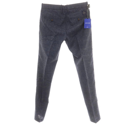 【新品】ヤコブコーエン JACOB COHEN BOBBY ウールシルクリネン カジュアルスラックスパンツ ネイビー【 34 】【 状態ランクN 】【 メンズ 】