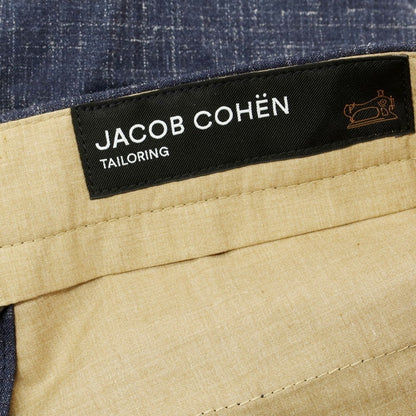 【新品】ヤコブコーエン JACOB COHEN BOBBY ウールシルクリネン カジュアルスラックスパンツ ネイビー【 34 】【 状態ランクN 】【 メンズ 】